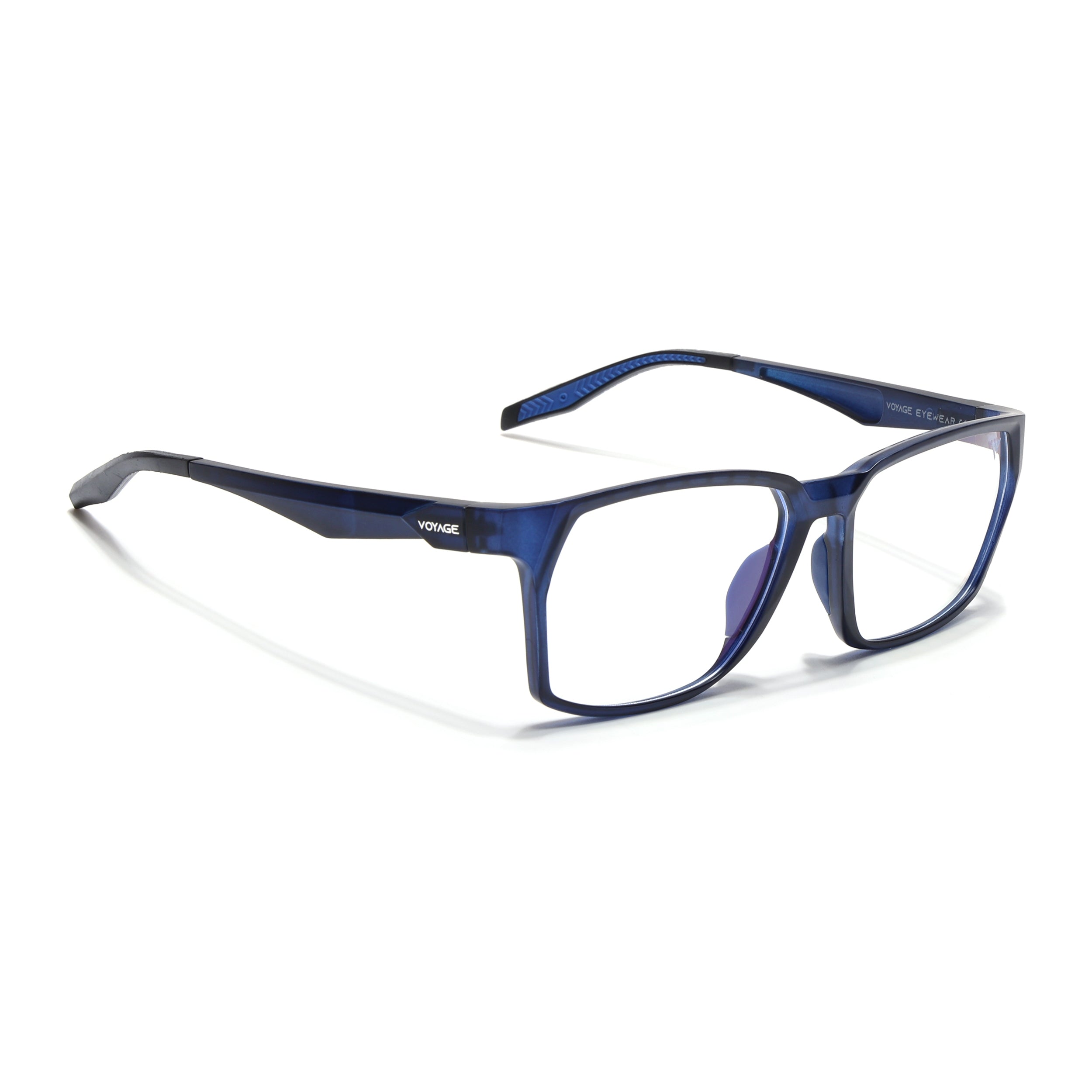Voyage Techtonic Blue Wayfarer Eyeglasses for Men & Women (58694MG5296-C7)