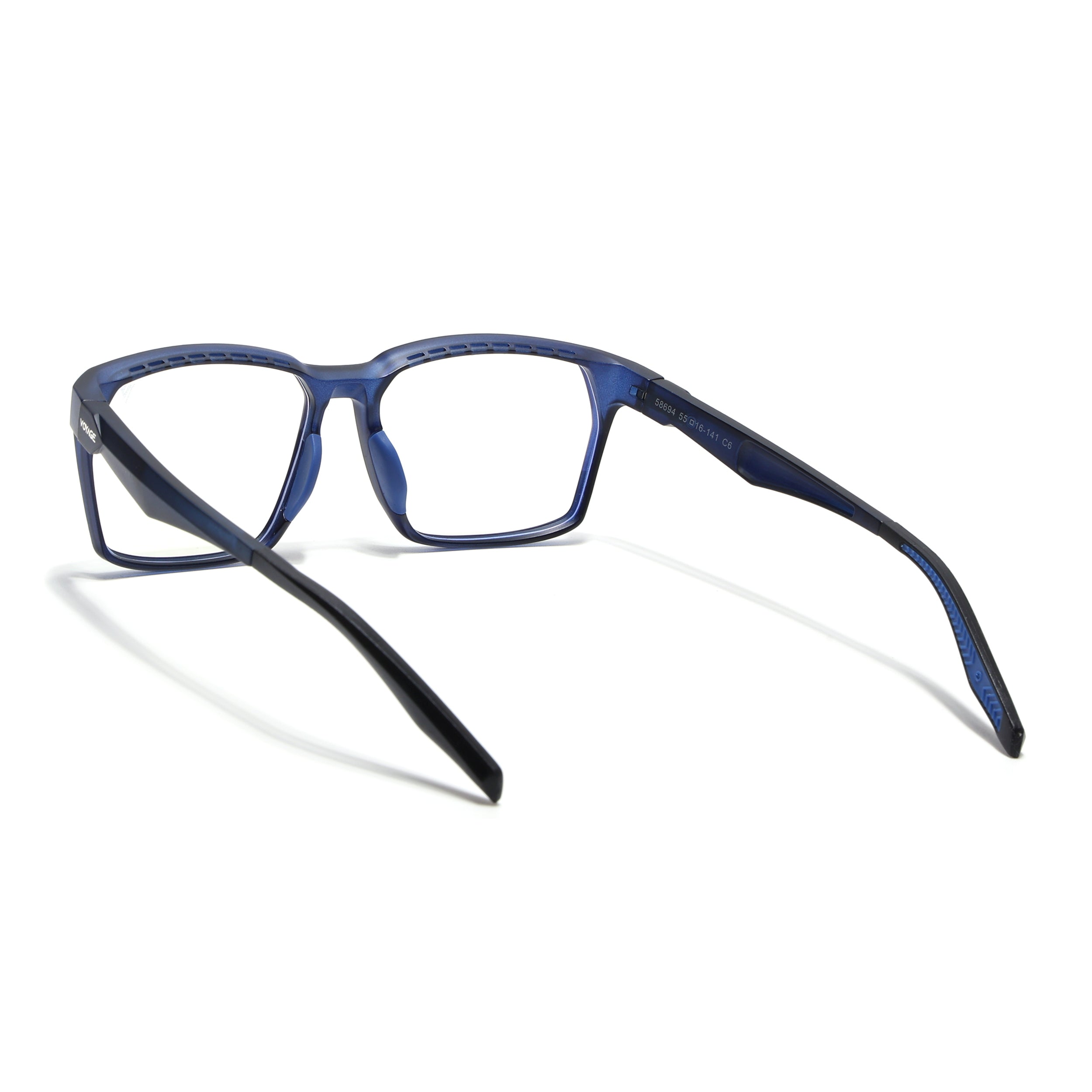 Voyage Techtonic Blue Wayfarer Eyeglasses for Men & Women (58694MG5296-C7)