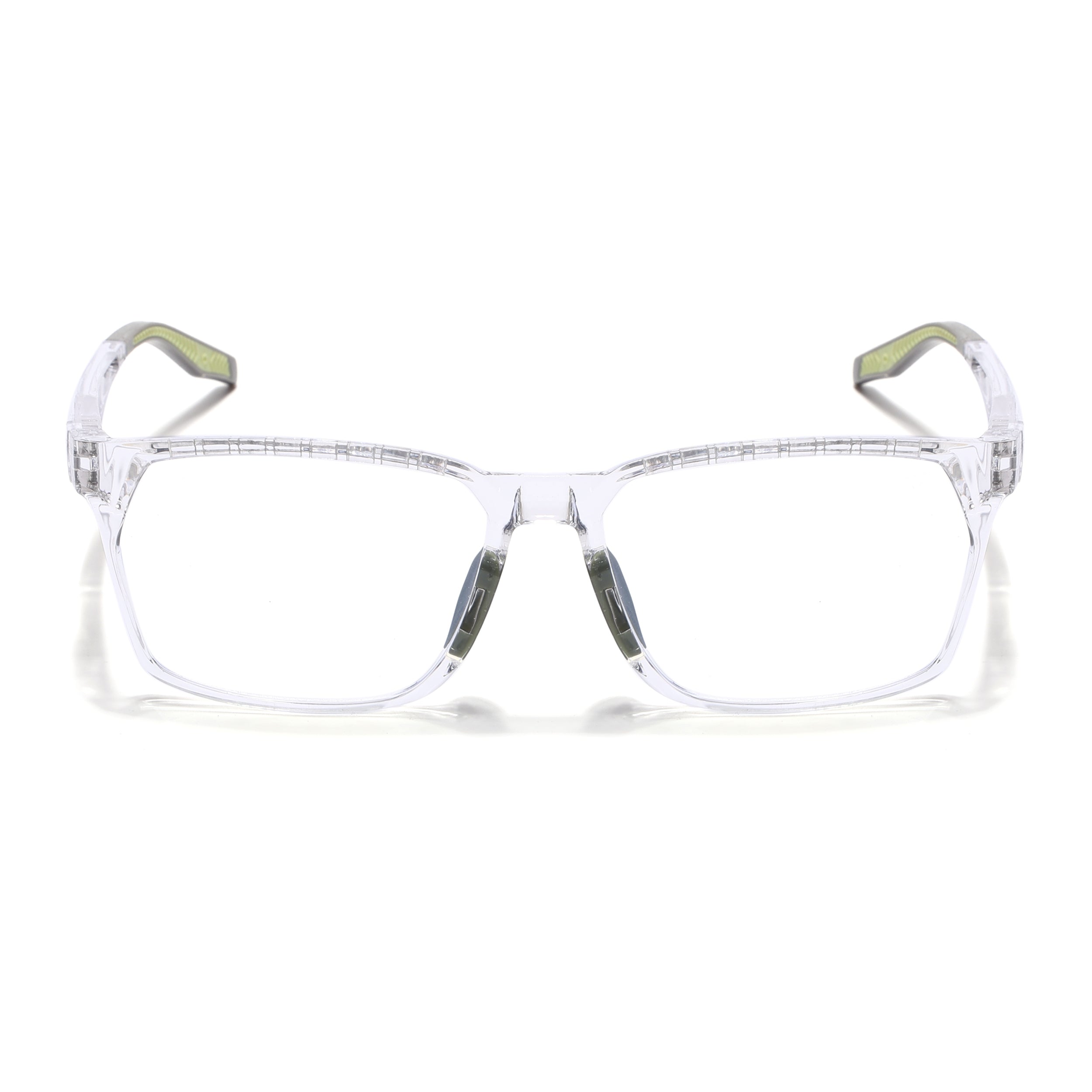 Voyage Techtonic Transparent & Green Wayfarer Eyeglasses for Men & Women (58694MG5298-C9)
