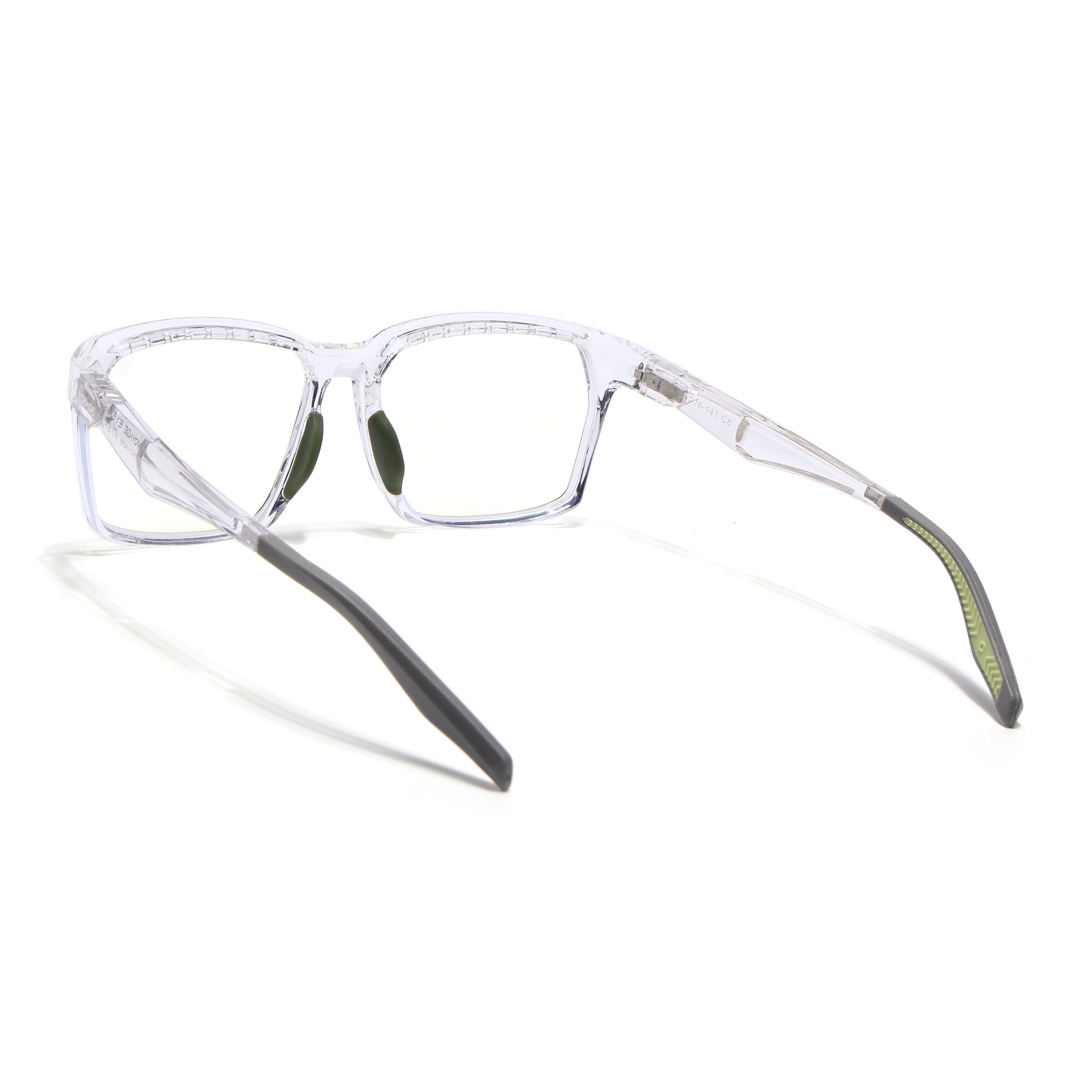 Voyage Techtonic Transparent & Green Wayfarer Eyeglasses for Men & Women (58694MG5298-C9)