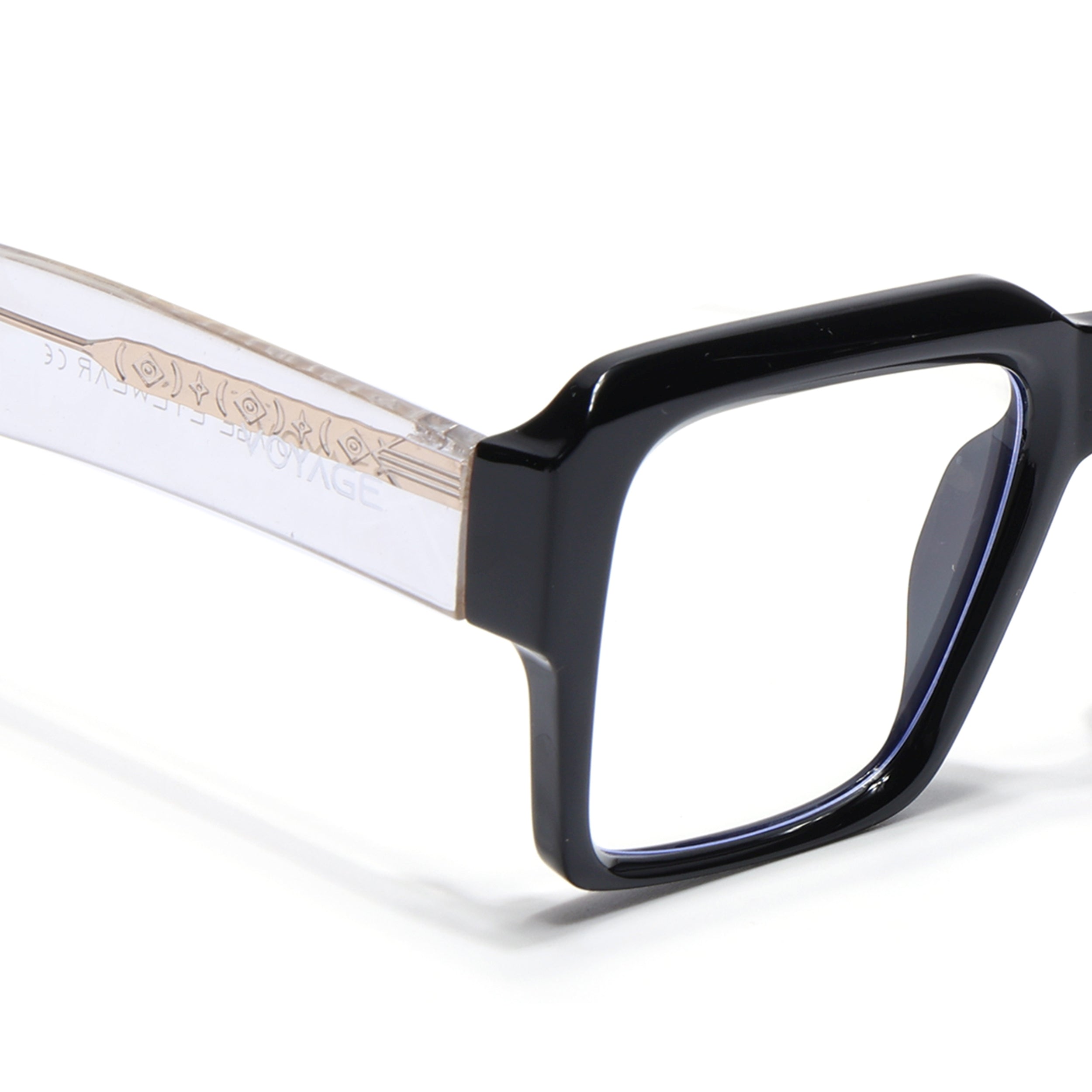 Voyage Goat Shine Black Wayfarer Eyeglasses for Men & Women (58972MG4756-C1)