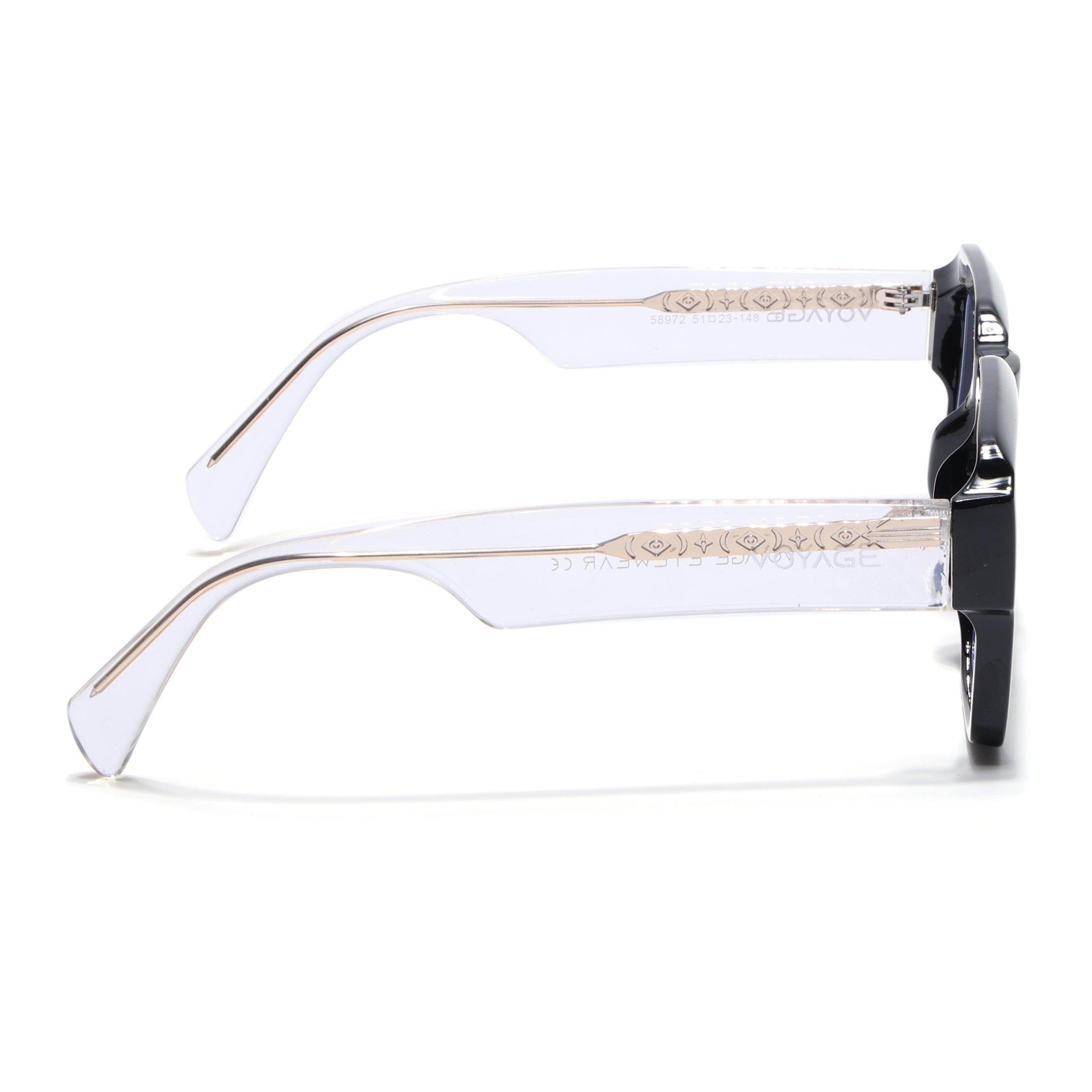 Voyage Goat Shine Black Wayfarer Eyeglasses for Men & Women (58972MG4756-C1)