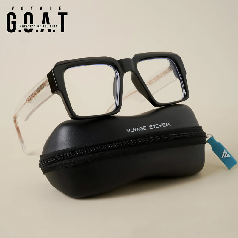 Voyage Goat Shine Black Wayfarer Eyeglasses for Men & Women (58972MG4756-C1)