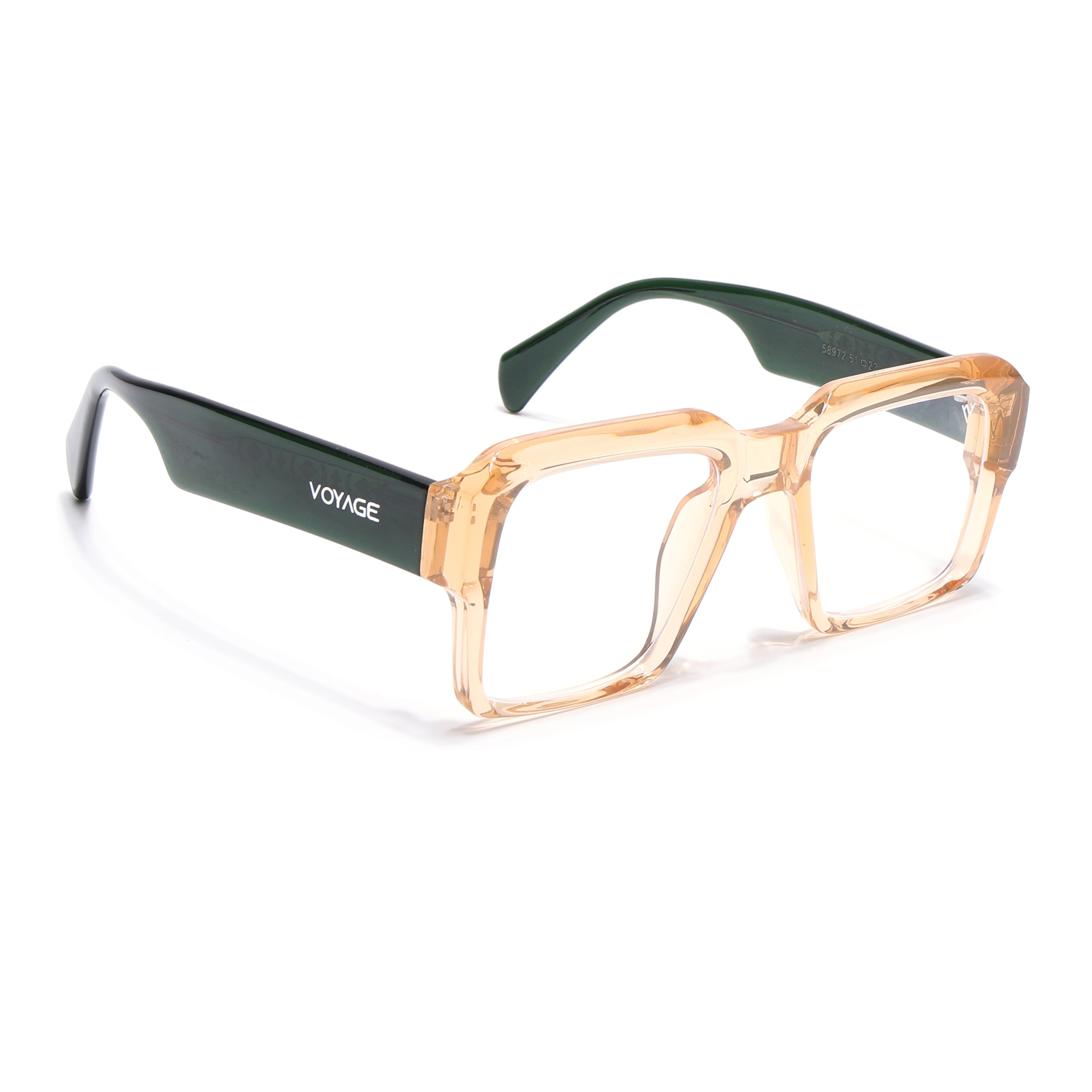 Voyage Goat Transparent Brown Wayfarer Eyeglasses for Men & Women (58972MG4762-C7)