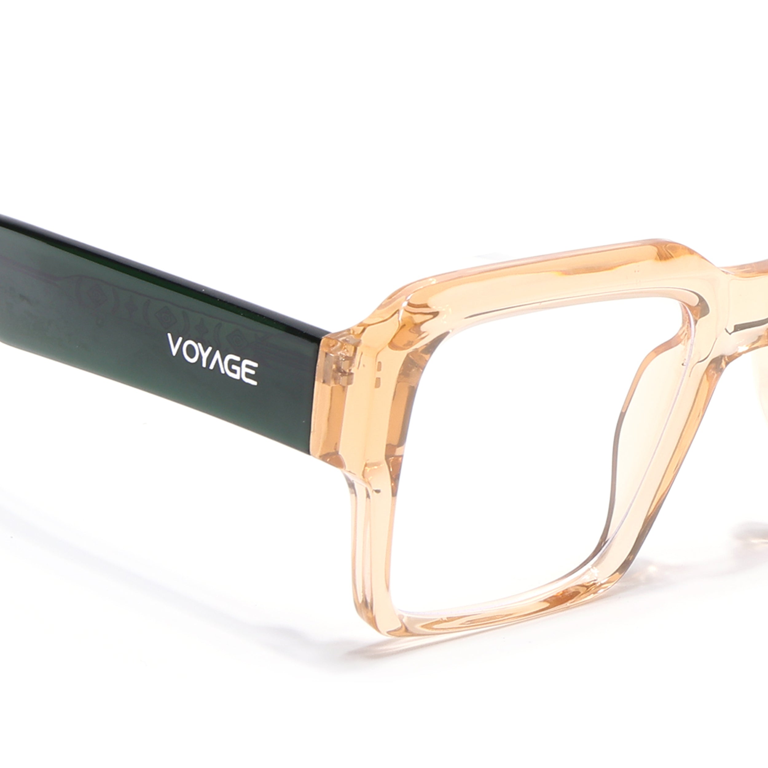 Voyage Goat Transparent Brown Wayfarer Eyeglasses for Men & Women (58972MG4762-C7)