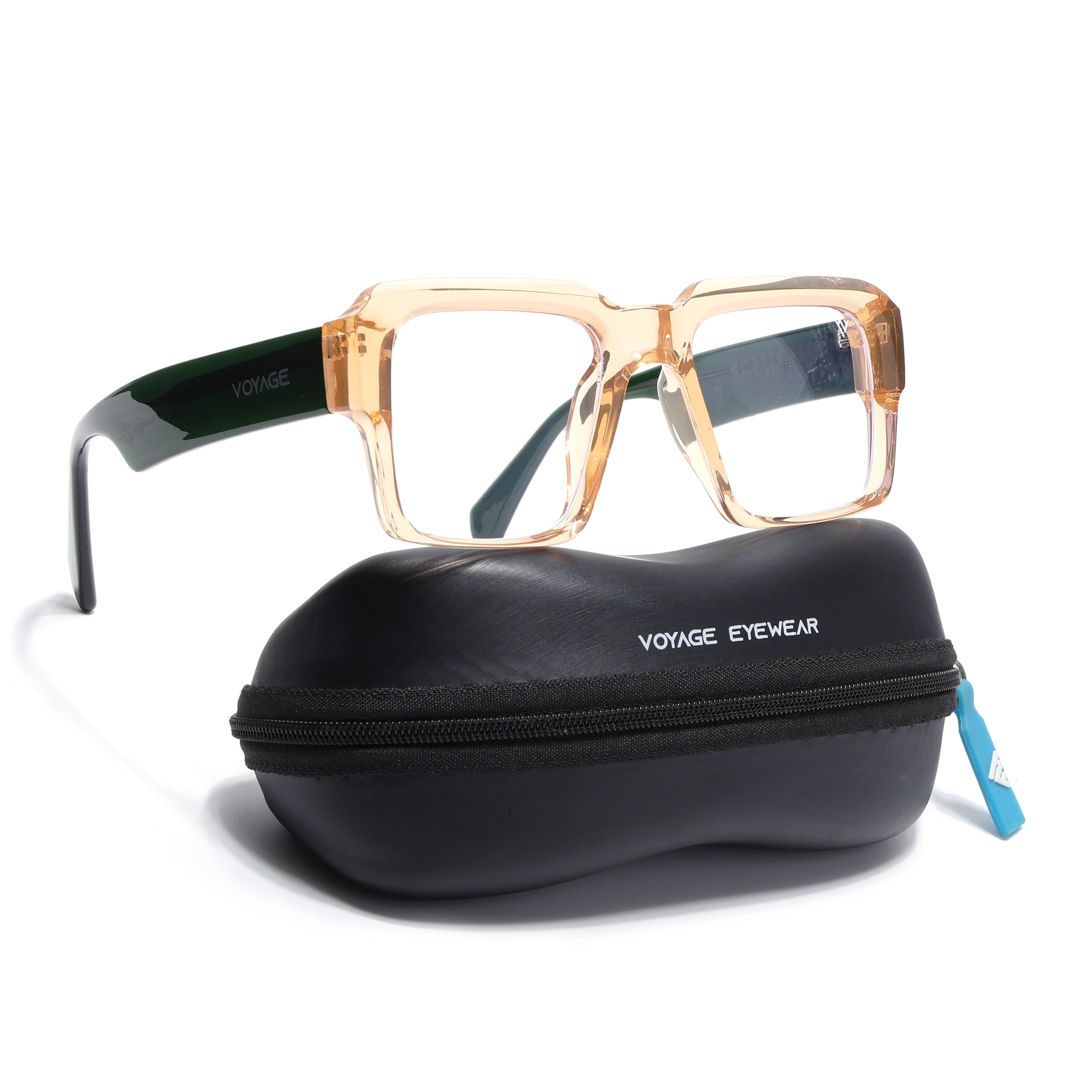 Voyage Goat Transparent Brown Wayfarer Eyeglasses for Men & Women (58972MG4762-C7)