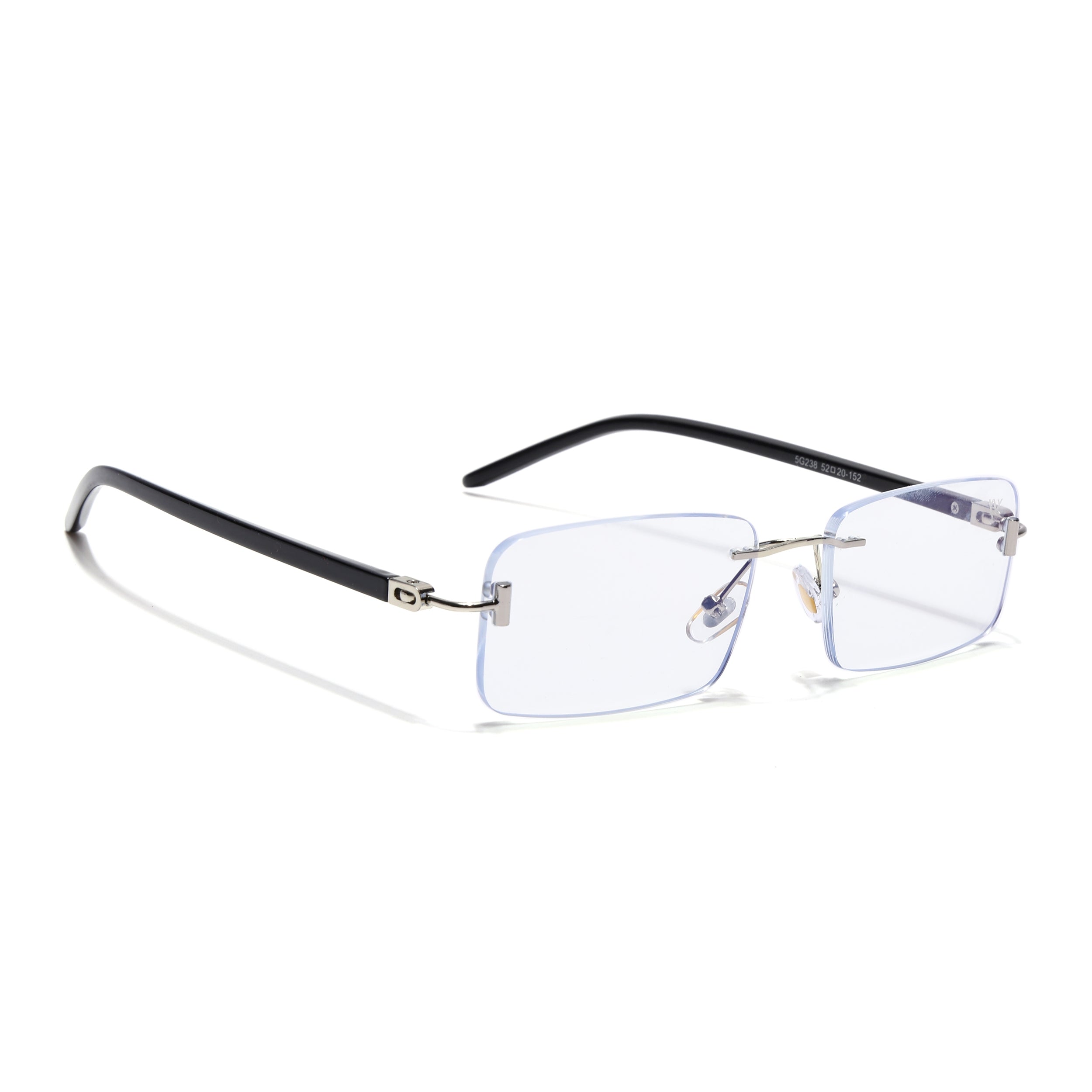 Voyage Silver Rimless Eyeglasses for Men & Women (5G238FMG7385-C1)
