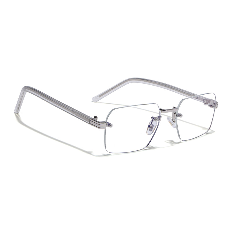 Voyage Silver Rimless Eyeglasses for Men & Women (5G476FMG9263)