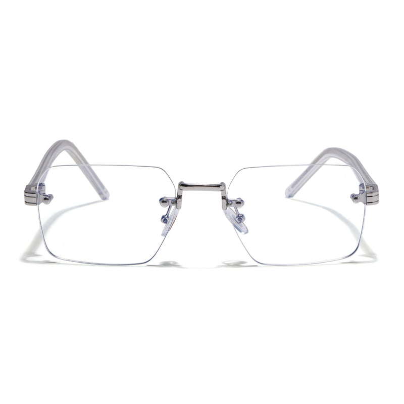 Voyage Silver Rimless Eyeglasses for Men & Women (5G476FMG9263)