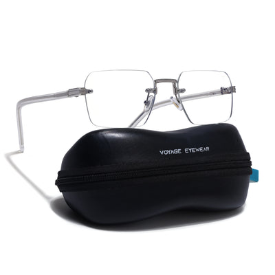 Voyage Silver Rimless Eyeglasses for Men & Women (5G476FMG9263)
