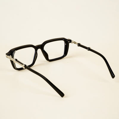 Voyage Goat Black & Silver Square Eyeglasses for Men & Women (98086MG4824-C2)