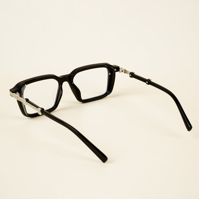 Voyage Goat Black & Silver Square Eyeglasses for Men & Women (98086MG4824-C2)