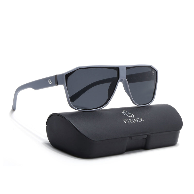 Eyejack Grey Wayfarer Polarized Sunglasses for Men & Women (6023PCL1245)
