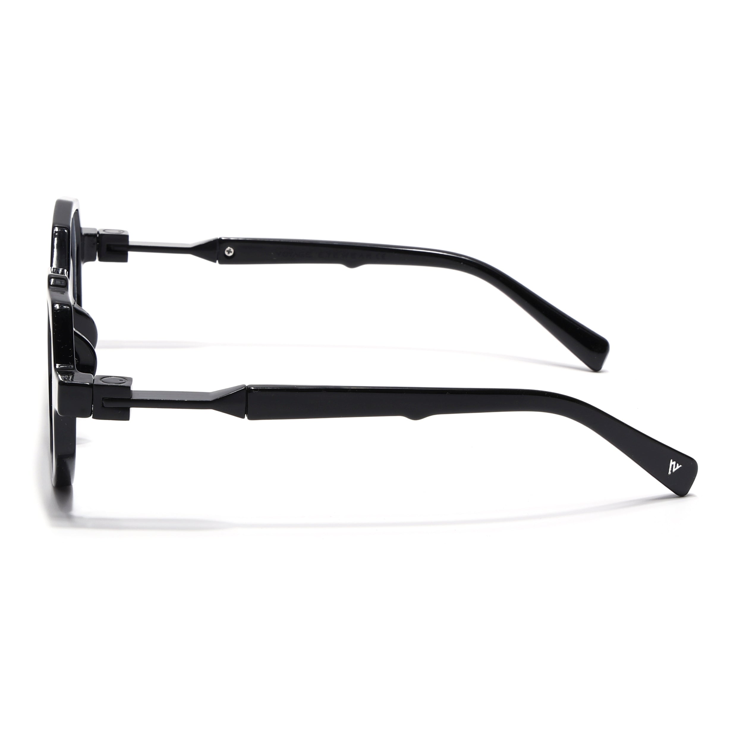 Voyage Black Geometrical Eyeglasses for Men & Women (6126FMG7122-C1)