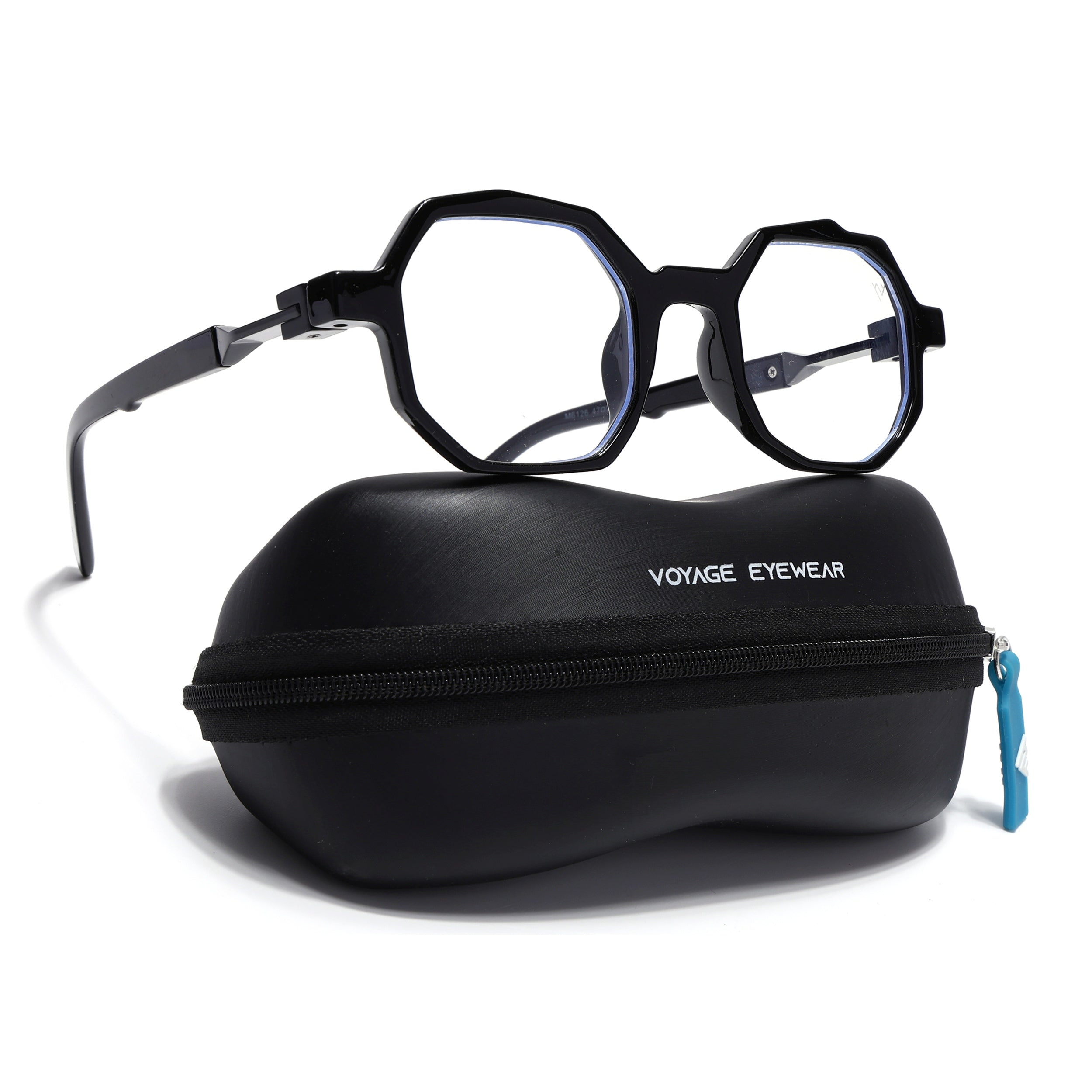 Voyage Black Geometrical Eyeglasses for Men & Women (6126FMG7122-C1)