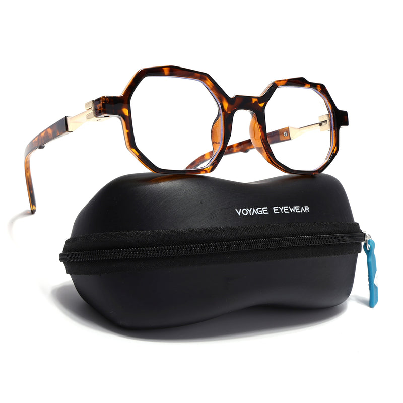 Voyage Demi Brown Geometrical Eyeglasses for Men & Women (6126FMG7123-C2)
