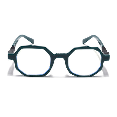 Voyage Green Geometrical Eyeglasses for Men & Women (6126FMG7124-C3)