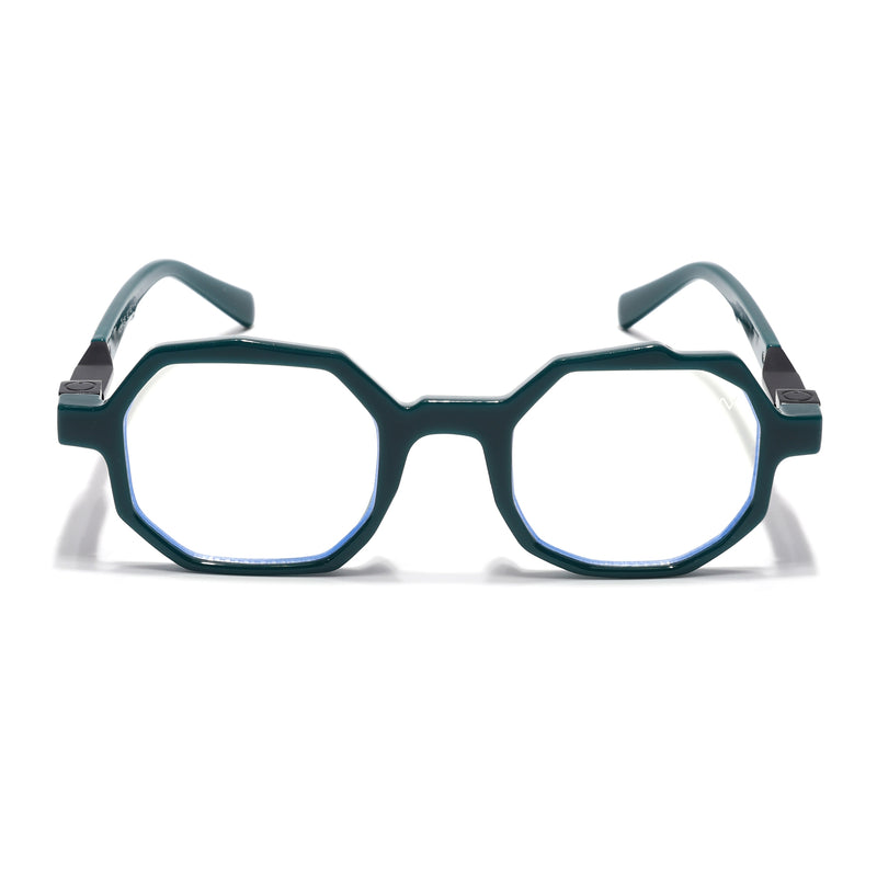 Voyage Green Geometrical Eyeglasses for Men & Women (6126FMG7124-C3)