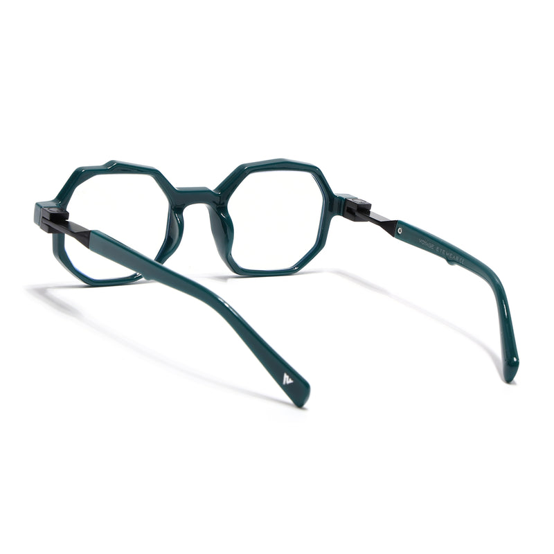 Voyage Green Geometrical Eyeglasses for Men & Women (6126FMG7124-C3)