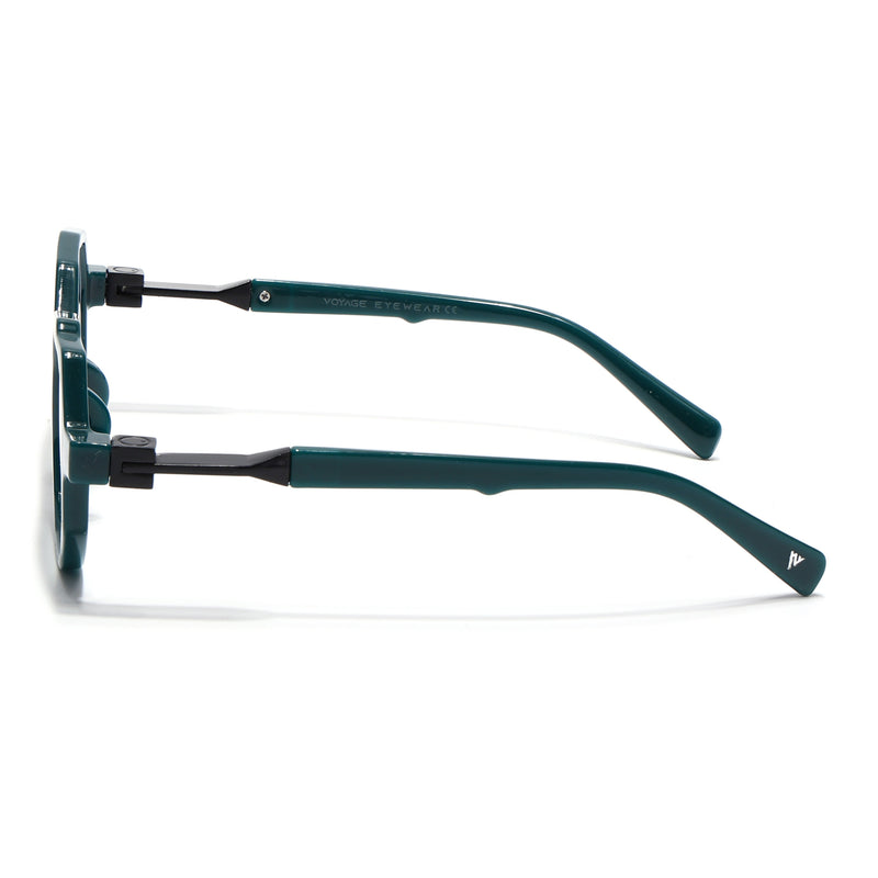 Voyage Green Geometrical Eyeglasses for Men & Women (6126FMG7124-C3)
