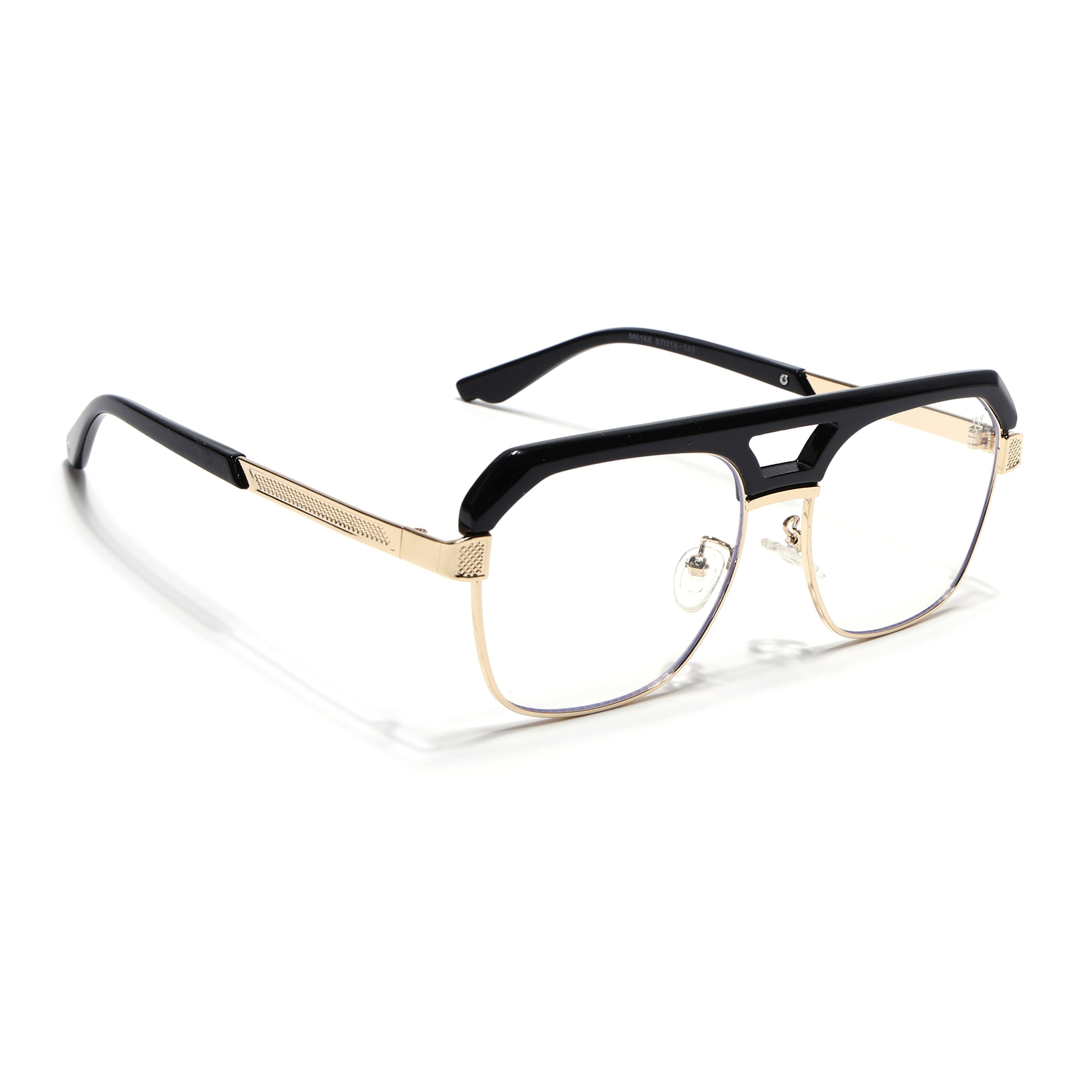 Voyage Golden & Black Wayfarer Eyeglasses for Men & Women (6166FMG7131-C1)