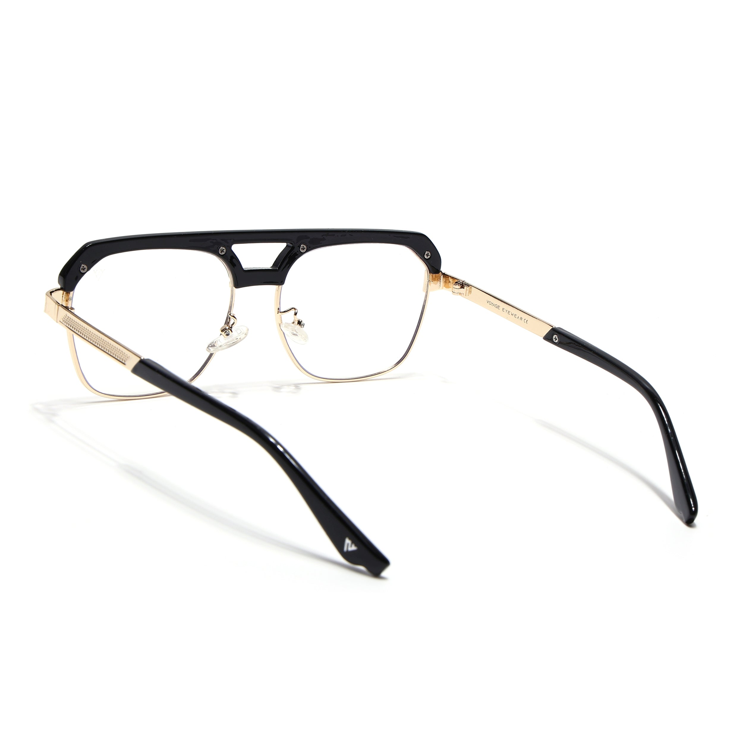 Voyage Golden & Black Wayfarer Eyeglasses for Men & Women (6166FMG7131-C1)