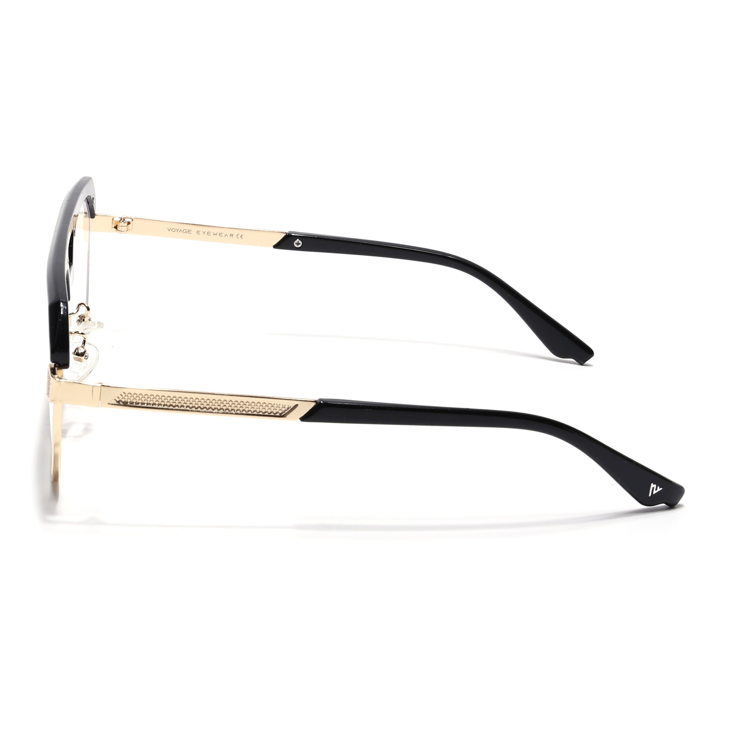 Voyage Golden & Black Wayfarer Eyeglasses for Men & Women (6166FMG7131-C1)