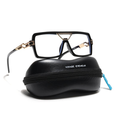 Ricker | Black & Golden Wayfarer Eyeglasses for Men & Women (6190MG6605-C1)