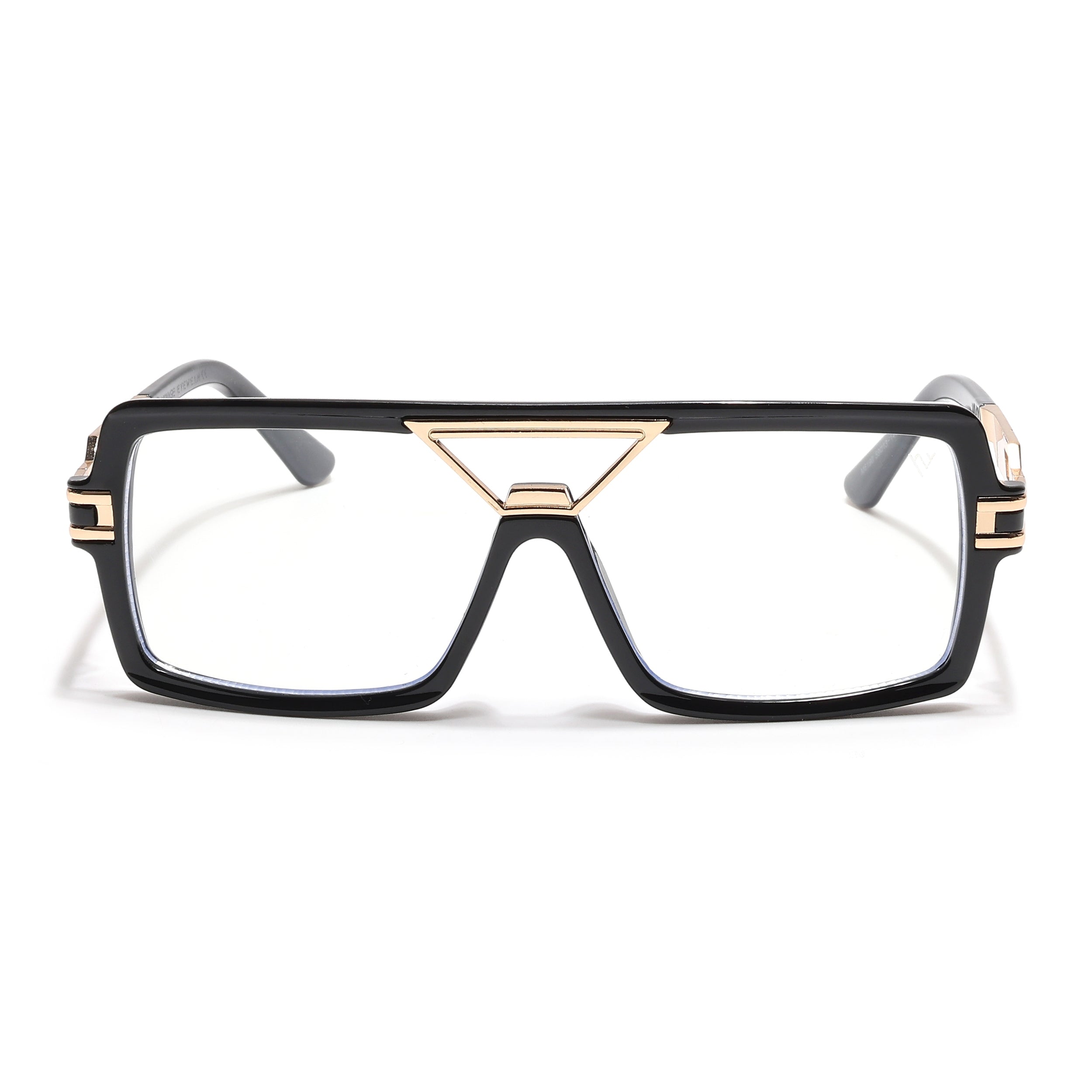 Ricker | Black & Golden Wayfarer Eyeglasses for Men & Women (6190MG6605-C1)