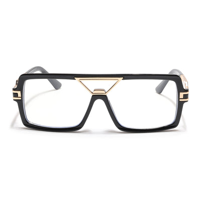 Ricker | Black & Golden Wayfarer Eyeglasses for Men & Women (6190MG6605-C1)