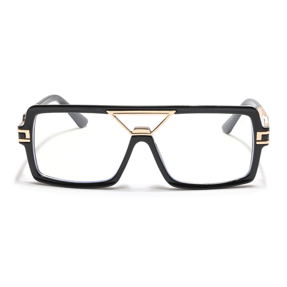 Ricker | Black & Golden Wayfarer Eyeglasses for Men & Women (6190MG6605-C1)