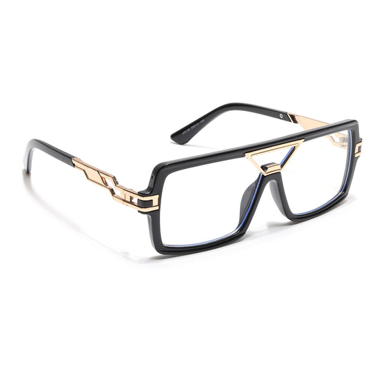 Ricker | Black & Golden Wayfarer Eyeglasses for Men & Women (6190MG6605-C1)