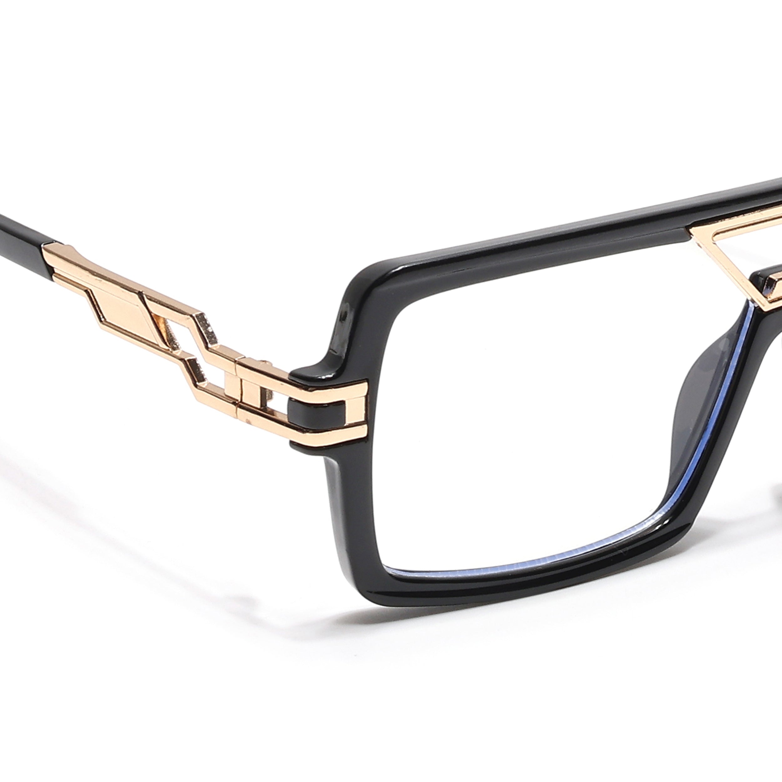 Ricker | Black & Golden Wayfarer Eyeglasses for Men & Women (6190MG6605-C1)