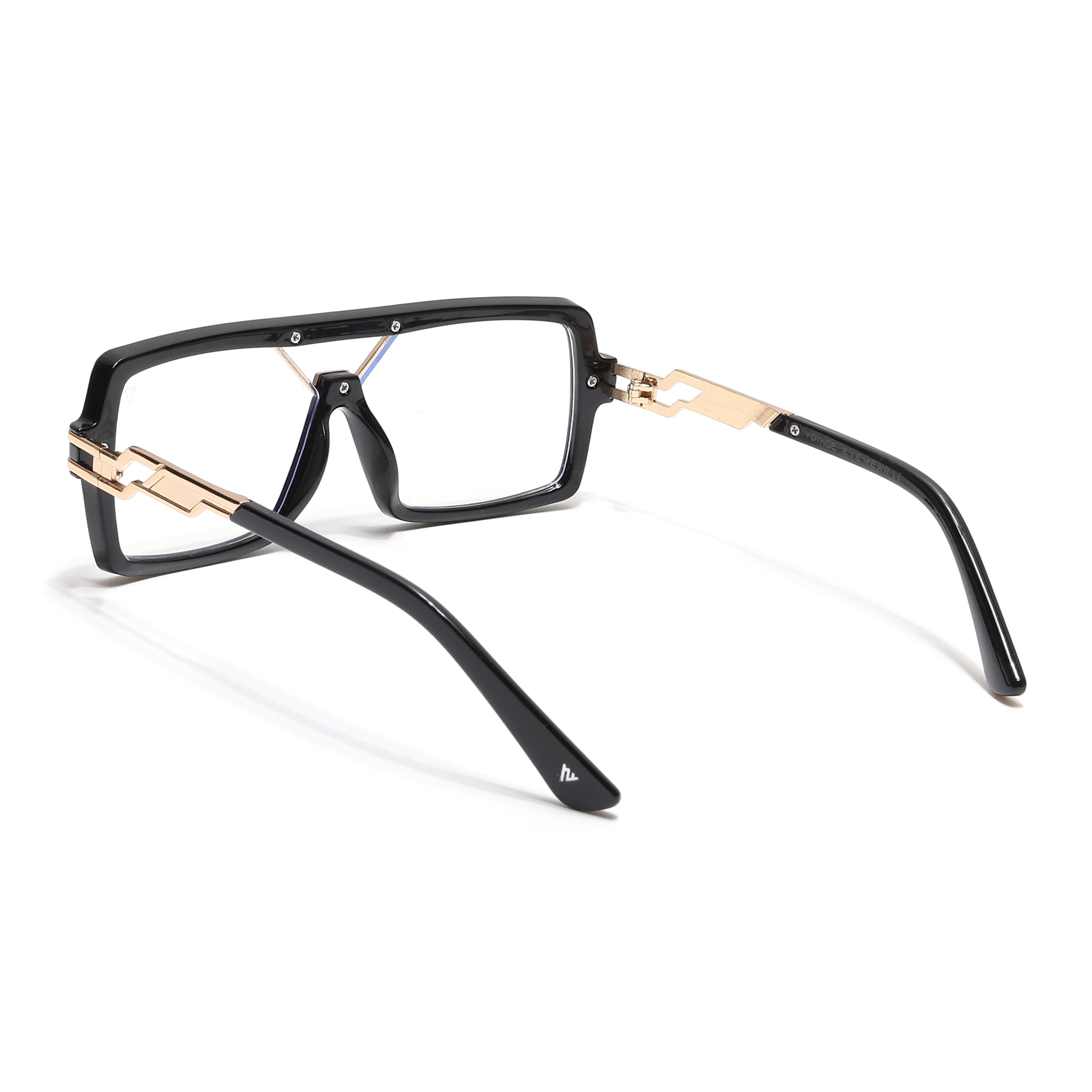 Ricker | Black & Golden Wayfarer Eyeglasses for Men & Women (6190MG6605-C1)