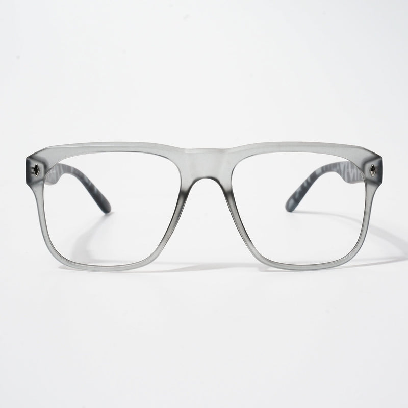 EyeJack Bell Bottom Matt Grey Square Eyeglasses for Men & Women (62201CL362-C4)