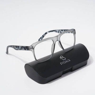 EyeJack Bell Bottom Matt Grey Square Eyeglasses for Men & Women (62201CL362-C4)