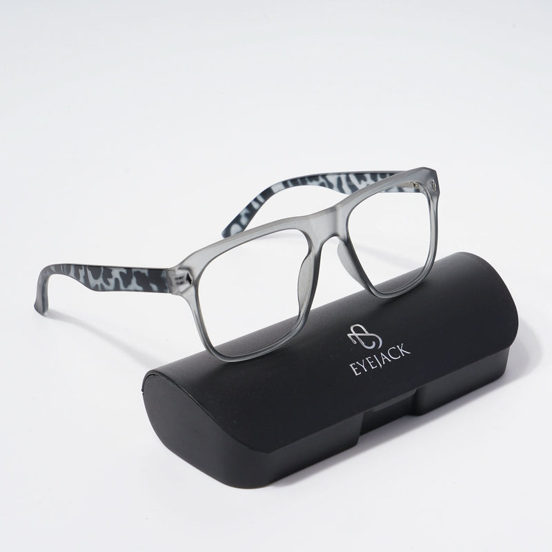 EyeJack Bell Bottom Matt Grey Square Eyeglasses for Men & Women (62201CL362-C4)