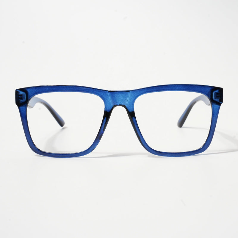 EyeJack Bell Bottom Shine Blue Square Eyeglasses for Men & Women (62202CL375-C8)