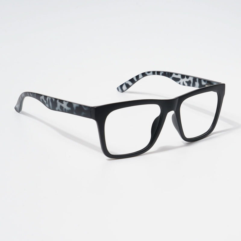 EyeJack Bell Bottom Matt Black Square Eyeglasses for Men & Women (62202CL450-C10)