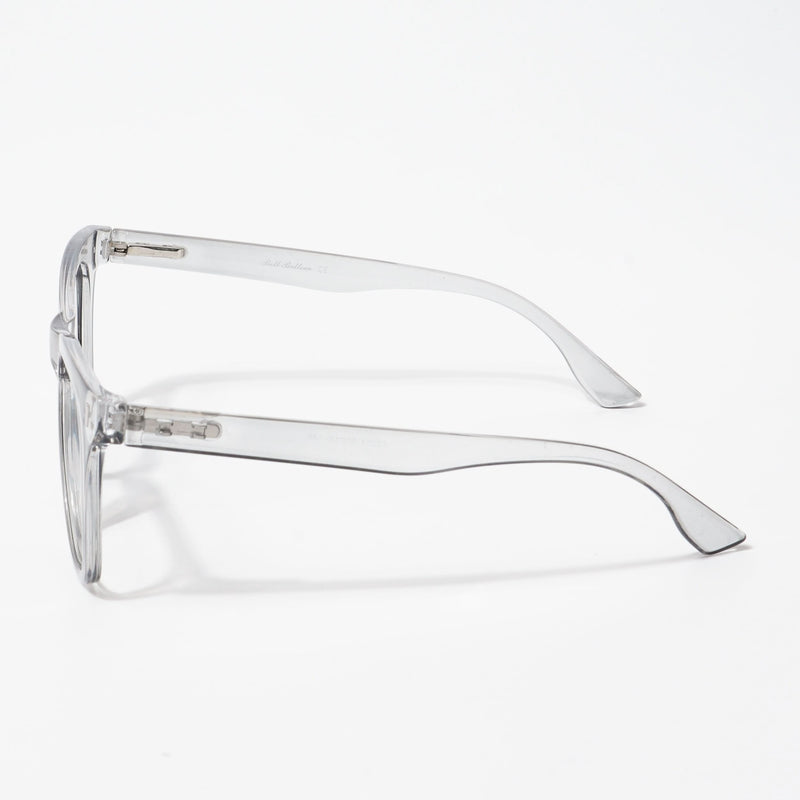 EyeJack Bell Bottom Shine Grey Square Eyeglasses for Men & Women (62204CL390-C5)
