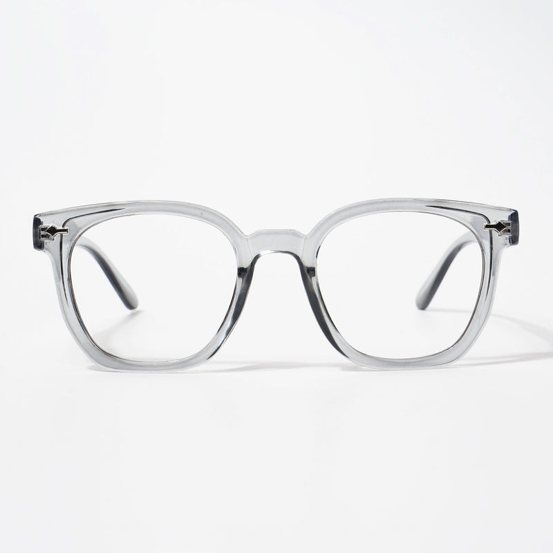 EyeJack Bell Bottom Shine Grey Square Eyeglasses for Men & Women (62205CL399-C5)