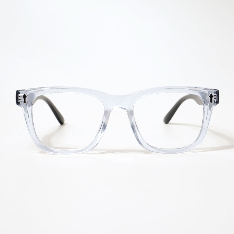 EyeJack Bell Bottom Transparent Square Eyeglasses for Men & Women (62206CL406-C3)