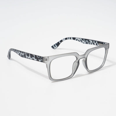 EyeJack Bell Bottom Matt Grey Rectangle Eyeglasses for Men & Women (62207CL416-C4)