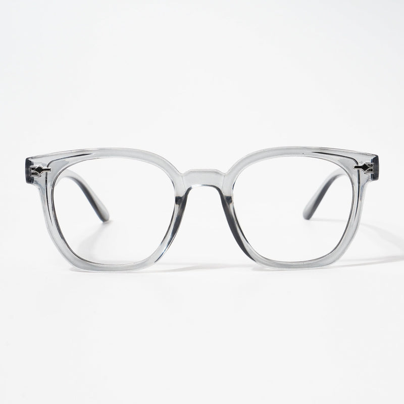 EyeJack Bell Bottom Shine Grey Square Eyeglasses for Men & Women (62208CL426-C5)