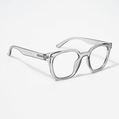 EyeJack Bell Bottom Shine Grey Square Eyeglasses for Men & Women (62208CL426-C5)