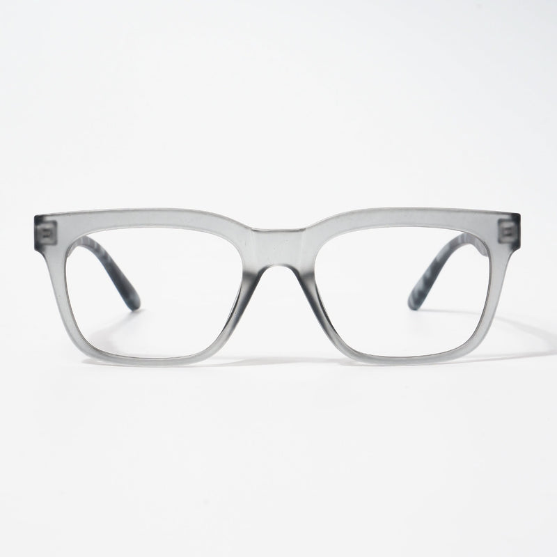 EyeJack Bell Bottom Matt Grey Rectangle Eyeglasses for Men & Women (62209CL434-C4)