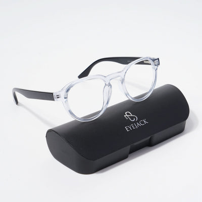 EyeJack Bell Bottom Transparent Round Eyeglasses for Men & Women (62210CL442-C3)
