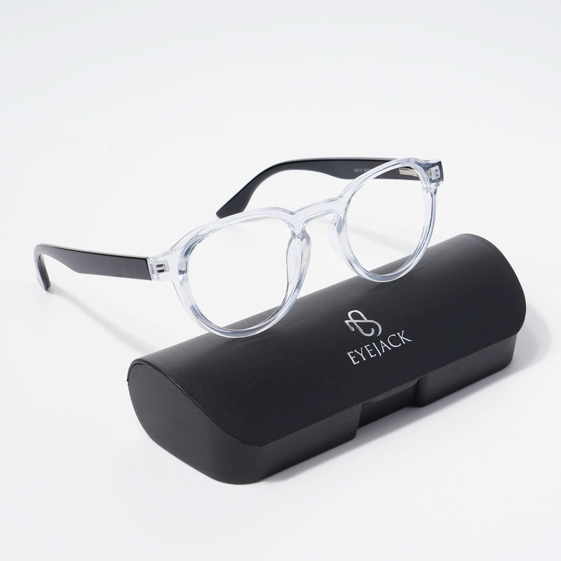 EyeJack Bell Bottom Transparent Round Eyeglasses for Men & Women (62210CL442-C3)