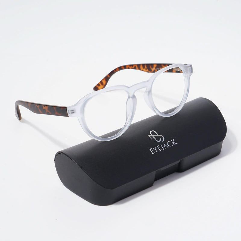 EyeJack Bell Bottom Matt Transparent Round Eyeglasses for Men & Women (62210CL445-C6)