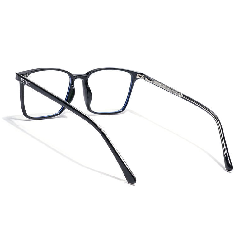 Voyage Black Rectangle Clip-On Eyeglasses for Men & Women (6222FMG8621)
